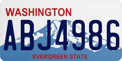 WA license plate ABJ4986