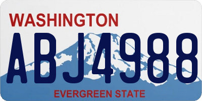 WA license plate ABJ4988