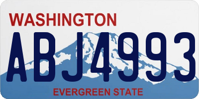WA license plate ABJ4993