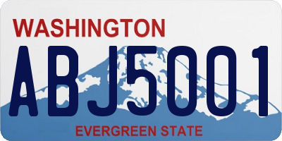 WA license plate ABJ5001