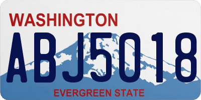 WA license plate ABJ5018