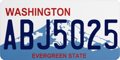 WA license plate ABJ5025