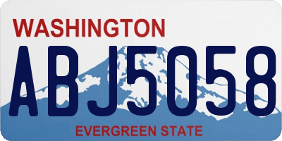WA license plate ABJ5058