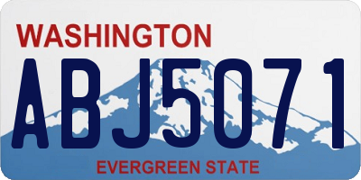 WA license plate ABJ5071