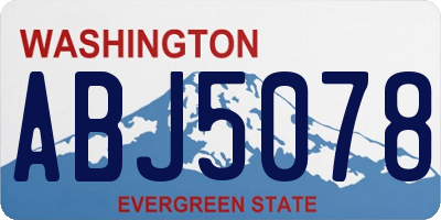 WA license plate ABJ5078