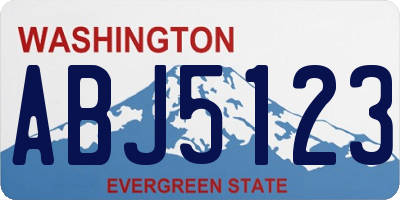 WA license plate ABJ5123