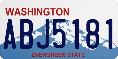 WA license plate ABJ5181