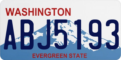 WA license plate ABJ5193