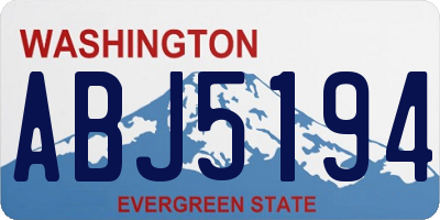 WA license plate ABJ5194