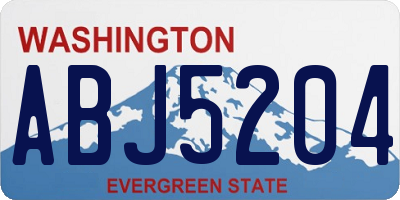 WA license plate ABJ5204
