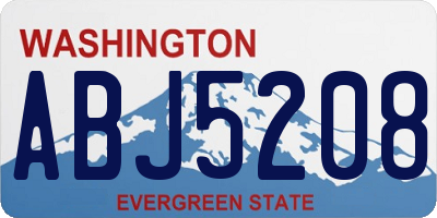WA license plate ABJ5208