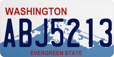 WA license plate ABJ5213