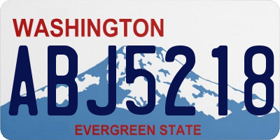 WA license plate ABJ5218