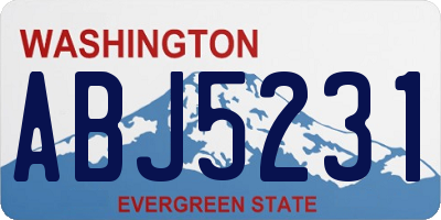 WA license plate ABJ5231