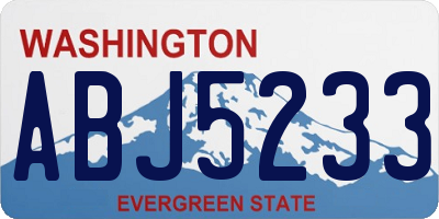 WA license plate ABJ5233