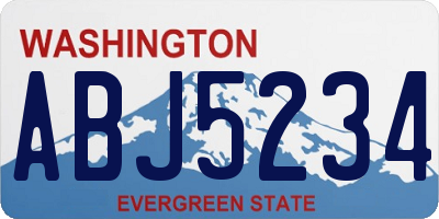 WA license plate ABJ5234