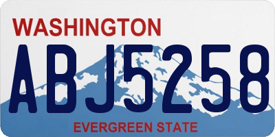 WA license plate ABJ5258