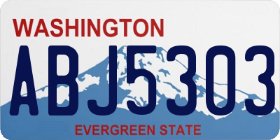 WA license plate ABJ5303