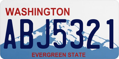 WA license plate ABJ5321