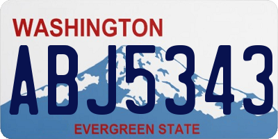 WA license plate ABJ5343
