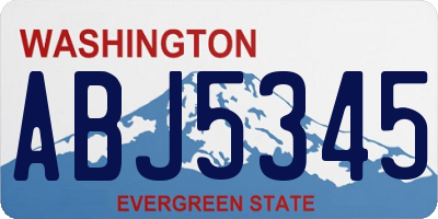 WA license plate ABJ5345