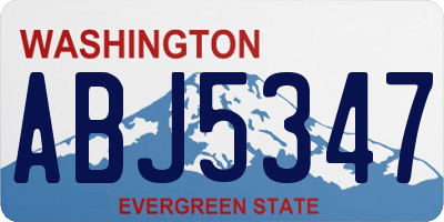 WA license plate ABJ5347