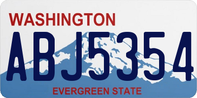 WA license plate ABJ5354