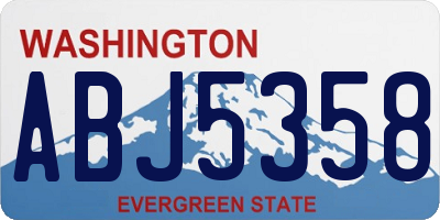 WA license plate ABJ5358