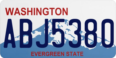WA license plate ABJ5380