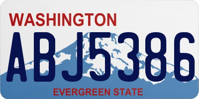 WA license plate ABJ5386