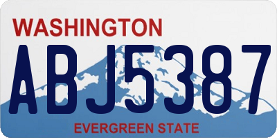 WA license plate ABJ5387