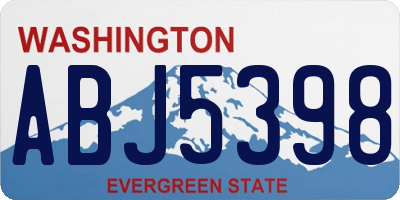 WA license plate ABJ5398