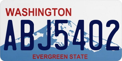 WA license plate ABJ5402