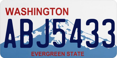 WA license plate ABJ5433