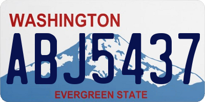 WA license plate ABJ5437