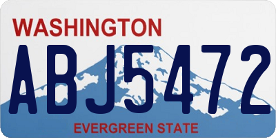 WA license plate ABJ5472