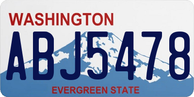 WA license plate ABJ5478