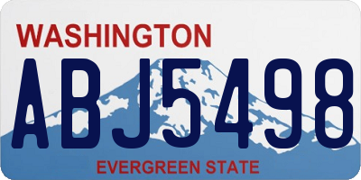 WA license plate ABJ5498