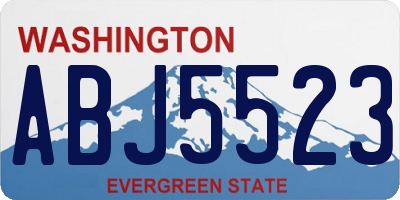 WA license plate ABJ5523