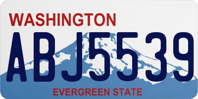 WA license plate ABJ5539