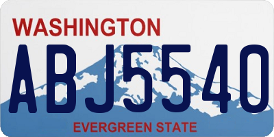WA license plate ABJ5540