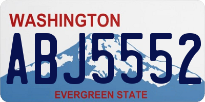 WA license plate ABJ5552