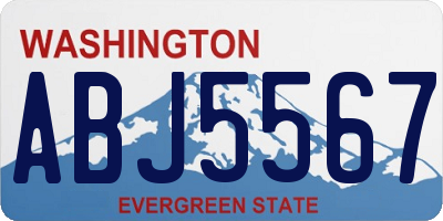 WA license plate ABJ5567