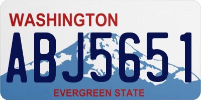 WA license plate ABJ5651