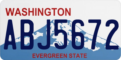 WA license plate ABJ5672