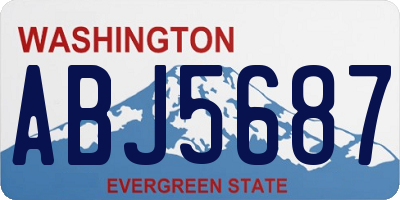 WA license plate ABJ5687