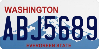 WA license plate ABJ5689