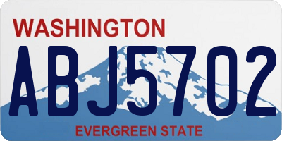 WA license plate ABJ5702