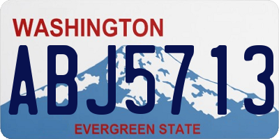 WA license plate ABJ5713