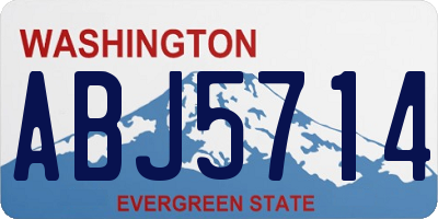 WA license plate ABJ5714